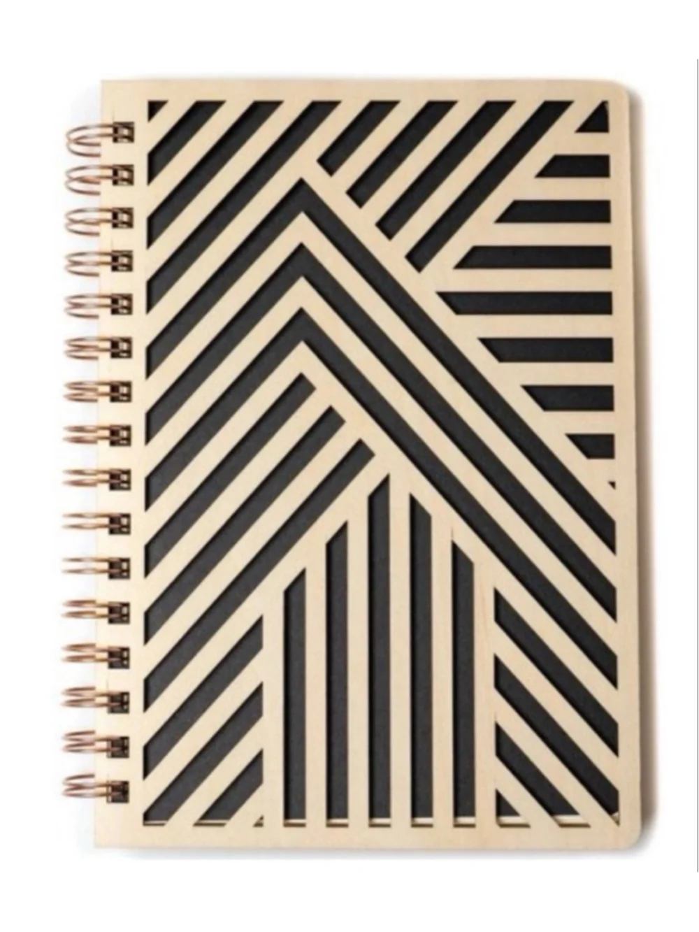 Danik Beige Black Wooden Notebook One Size